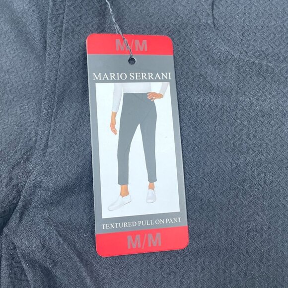 Mario Serrani Textured Pull-On Pants Black M/M NWT 6619 - Picture 4 of 10
